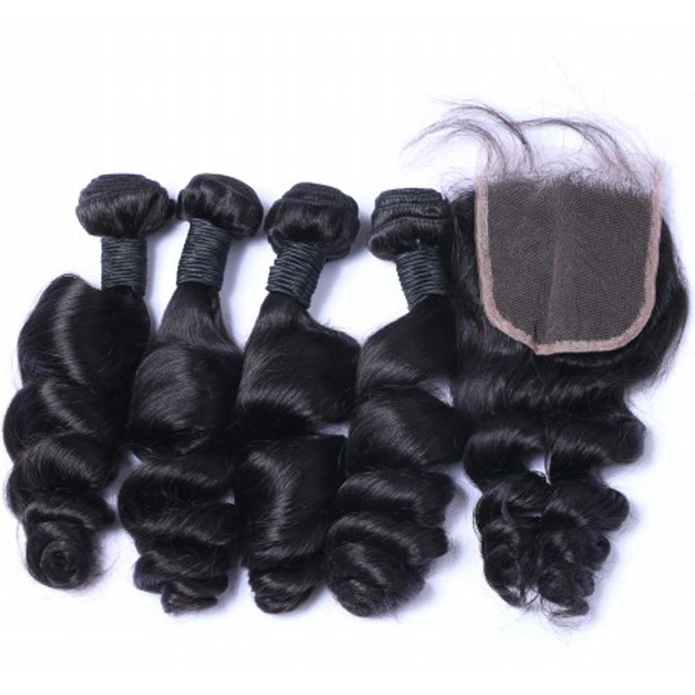 EMEDA malaysian loose curly hair weave bundles in stock QM012